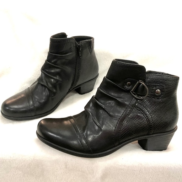 BLACK EARTH ORIGINS MARIETTA MALCOLM SLOUCHY WESTERN BOHO ANKLE BOOTS SZ 6.5M - Picture 1 of 16